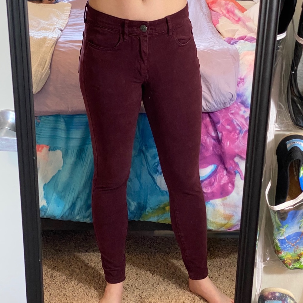 American Eagle High Rise X4 Red Jeggings